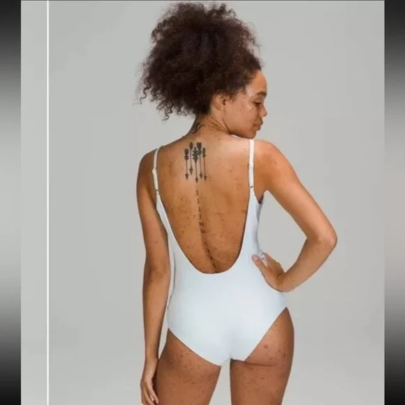 Lululemon Women's Light Blue One-Piece Swimsuit - Picture 2 of 6